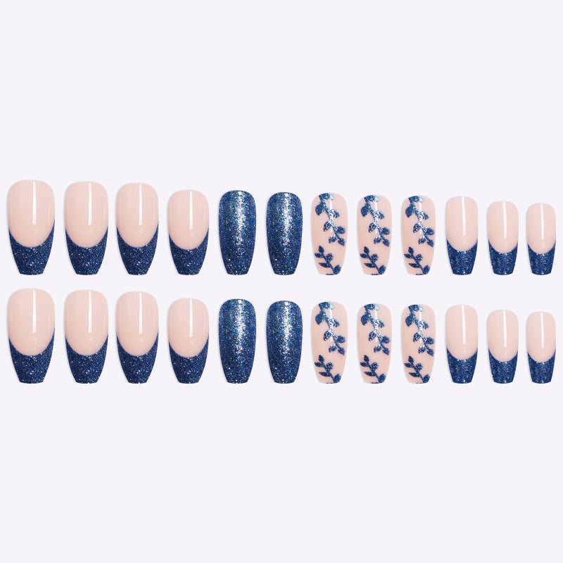 Blue Onion Pink Fake Nails Ballet Nail Coffin Nail French Manicure Fully Wearable Finished Nail Piece Boxed - Mes Faux Ongles