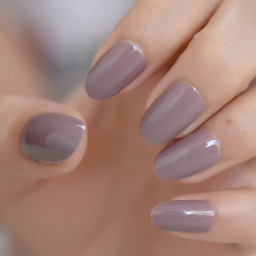 Faux Ongles Courts Nude Mauve - Mes Faux Ongles