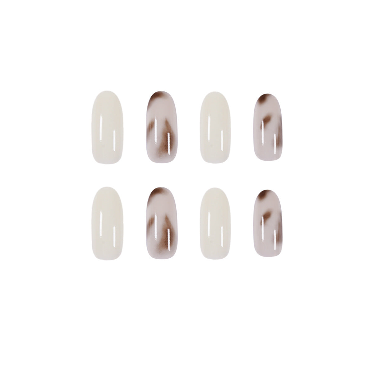Nude Transparent Jade Leopard Print Wear Manicure Removable Fake Nails - Mes Faux Ongles
